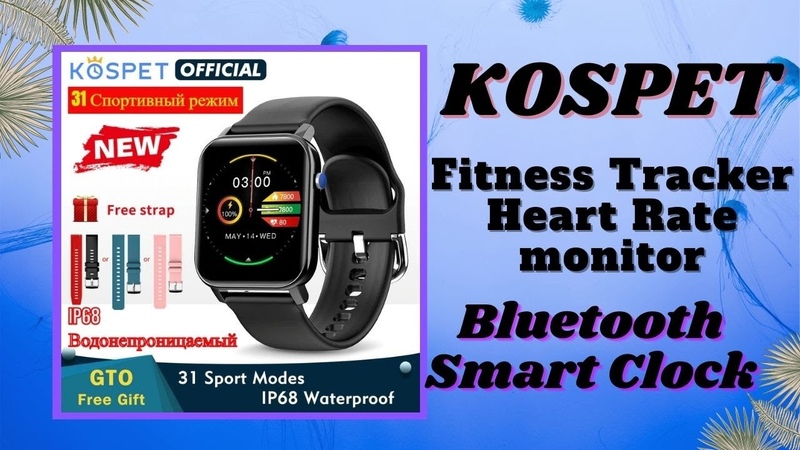 KOSPET GTO Smartwatch Men Fitness Tracker Heart Rate Ip68 waterproof Bluetooth Smart