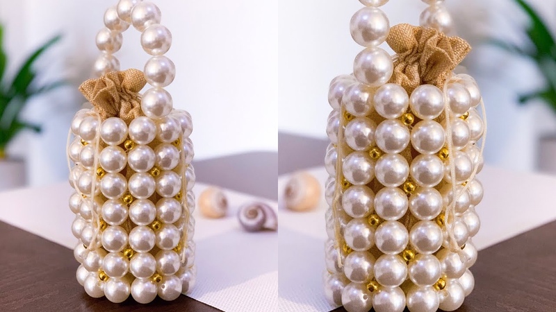 DIY VINTAGE PEARL BEADED BAG, , PEARL BEAD BAG, ,