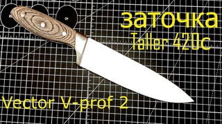 Заточка шеф ножа Taller 420c Vector V-prof 2