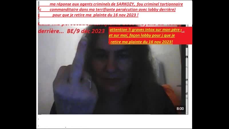 Mon doigt dhonneur répété enréponse àux cinglés criminels judeonazisionistes via SARKOZY, attention