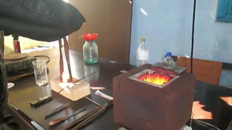 Плавим золотой осадок золото из процессоров и