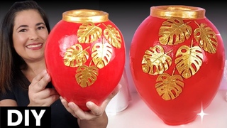 COMO FAZER VASO DE BEXIGA E GESSO DE MODO RPIDO - DIY VASOS DECORATIVOS - Balloon flower vase