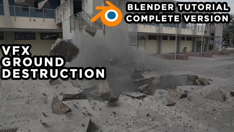 BLENDER TUTORIAL: VFX ground destruction complete version EASY