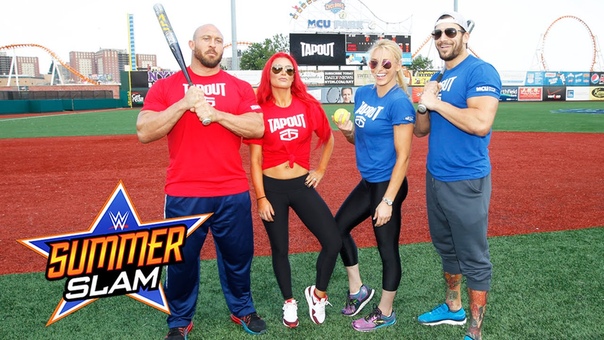 WWE Superstars and Divas compete in a Celebrity Softball Game at MCU Park in Brooklyn, N.
