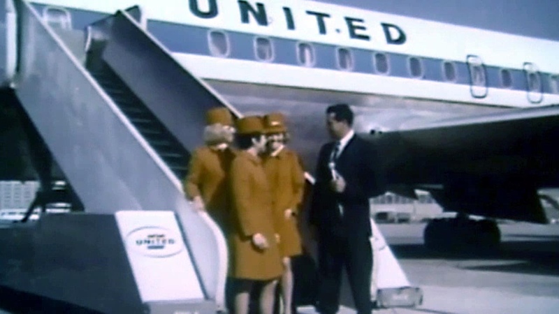 United Douglas DC 8 Stewardesses Ivory Liquid