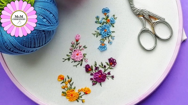 mini Embroidery: loop flower, Brazilian new easy