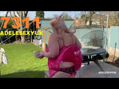 BBW ADELESEXYUK LOVING THE SUNSHINE FEEDING HER BIRDS IN HER PINK BBW LINGERIE