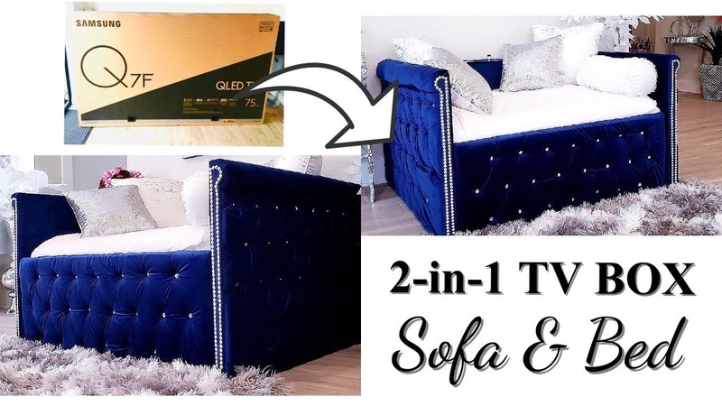 HOW TO USE TV BOXES TO MAKE A 2 IN 1 SOFA, BED WITH