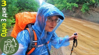 Одна 3 дня в лесу у реки  Поход под дождём - Вода со всех сторон  Серия 3