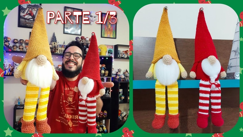 Gnomo de Natal Amigurumi Passo a Passo ( Parte 1, 3),