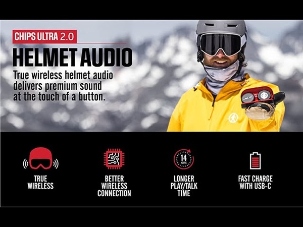 Outdoor Tech Chips Ultra 2. 0 Premium Helmet Bluetooth