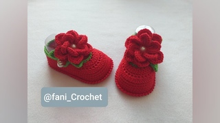 Zapatitos a Crochet o Ganchillo Modelo Susii / 0 a 3 meses.