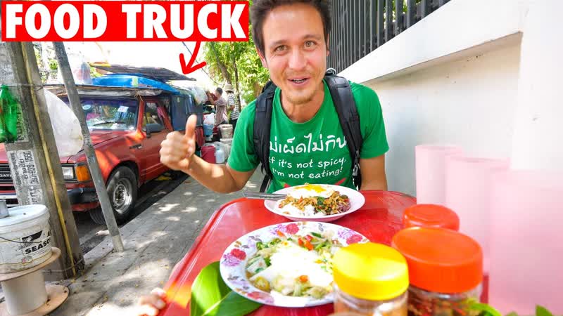 Eating at ORIGINAL THAI FOOD TRUCK Asian STREET FOOD on