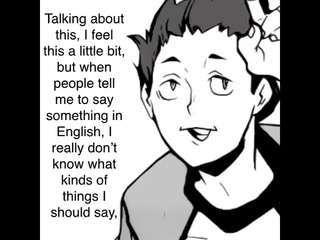Tendou teaches kageyama and hinata how to speak English